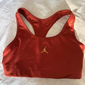 Jordan Jumpman Fire Red Gold Logo Sports Bra - Size S - Workout Baddie